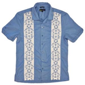 Aldo Conti linen button down blue size medium